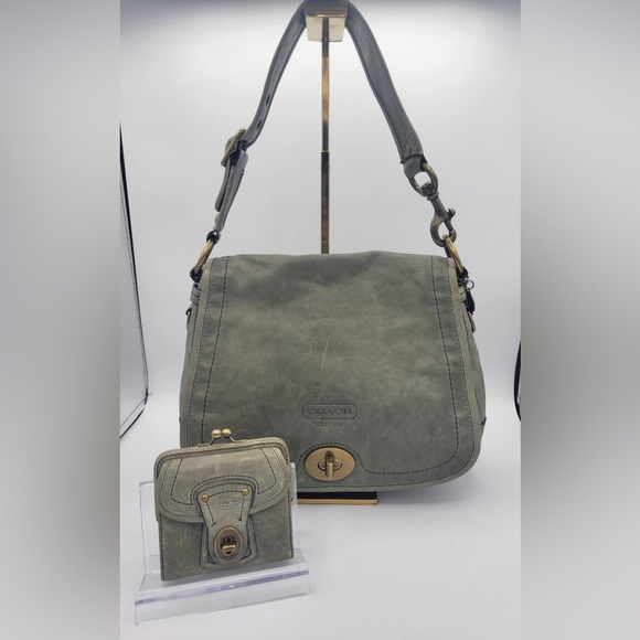 Coach Handbags - Coach thick leather messenger bag with matching wallet